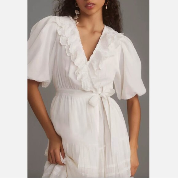 Brand New Love the Label Short-Sleeve Ruffled Tiered Wrap Maxi Dress - Picture 4 of 16